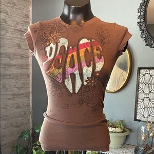 Mudd Brown Peace Graphic Tee